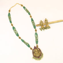 Long Neck Temple Necklace Set 19281-28
