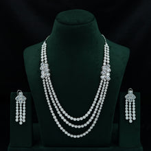 Round Neck Zircon/AD Necklace Set 12804-68