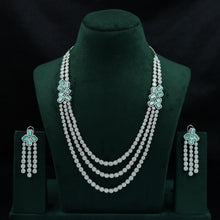 Round Neck Zircon/AD Necklace Set 12804-68