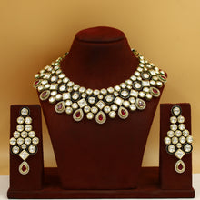 Heavy Ruby Kundan Necklace Set with Danglers 20069-7253