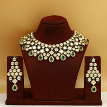 Heavy Ruby Kundan Necklace Set with Danglers 20069-7253