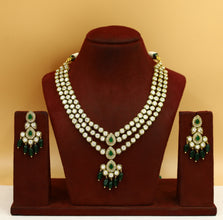 Round Neck Layered Polki Necklace Set 18880-21