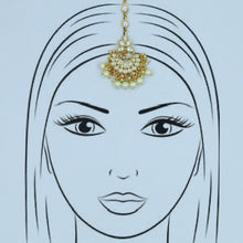 Kundan Maang Tikka in Gold Finish with Pearls 16270-3417