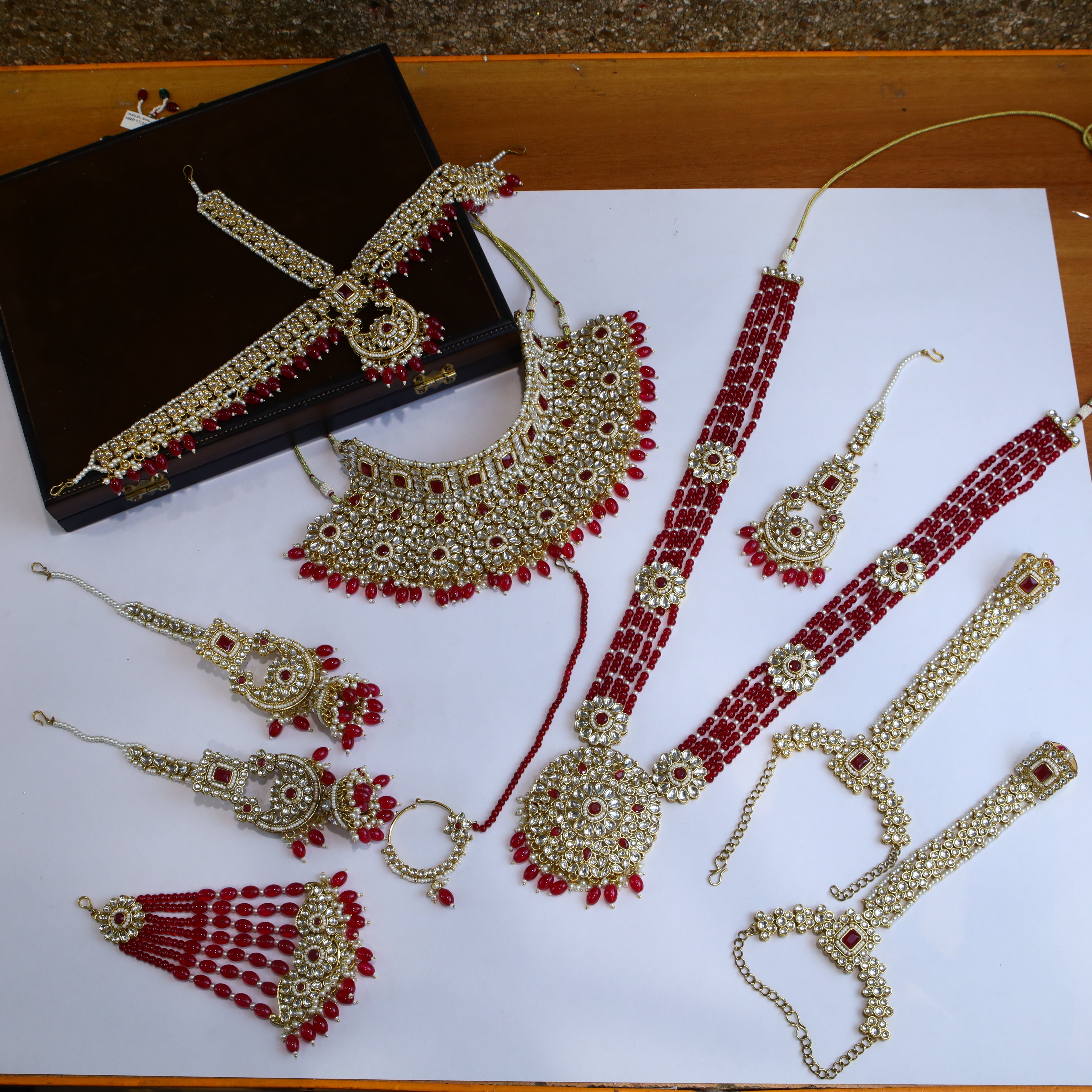 Buy Ruby Color Kundan Bridal Choker Set 18640-5822 Online