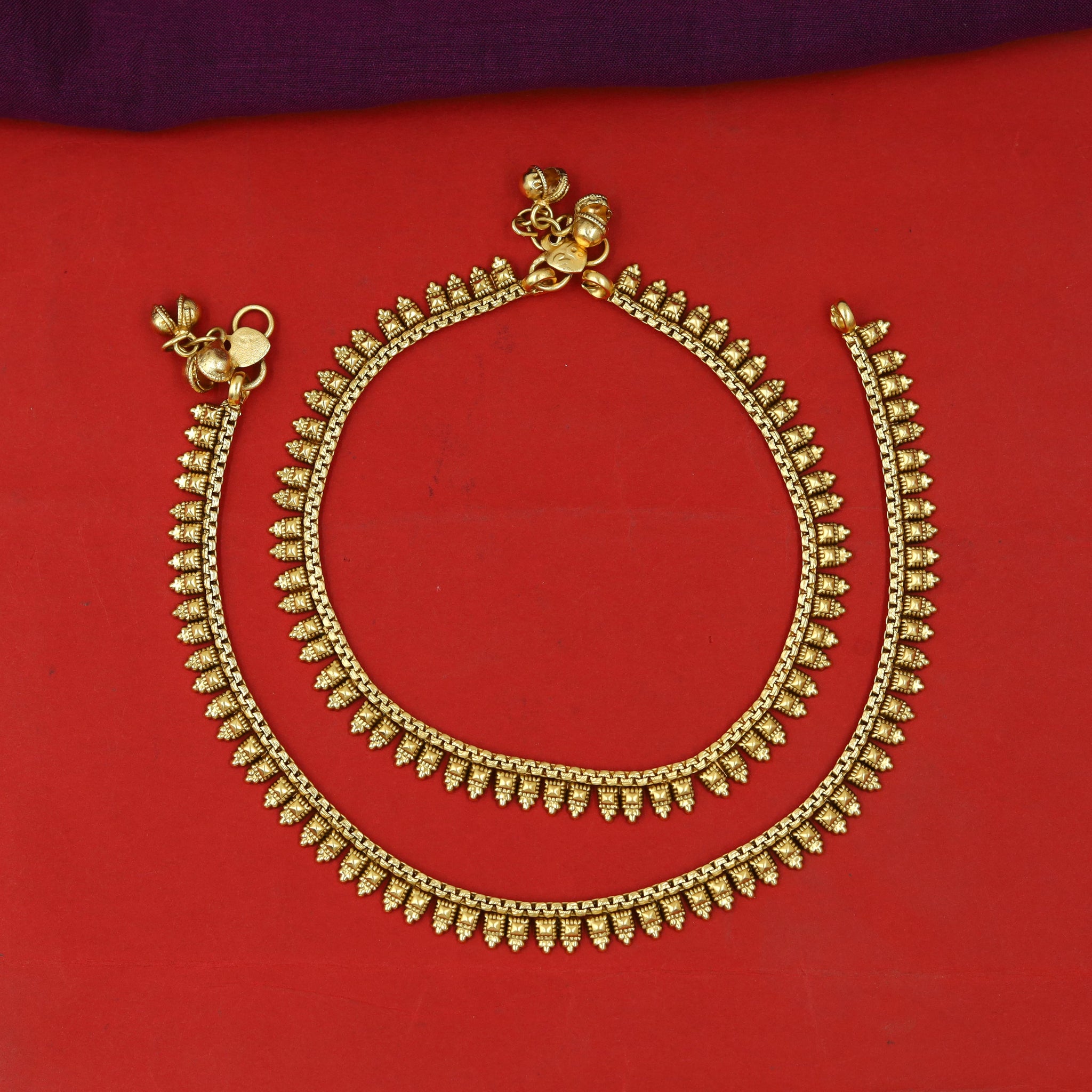 Antique Gold Payal/Anklets 12872-31
