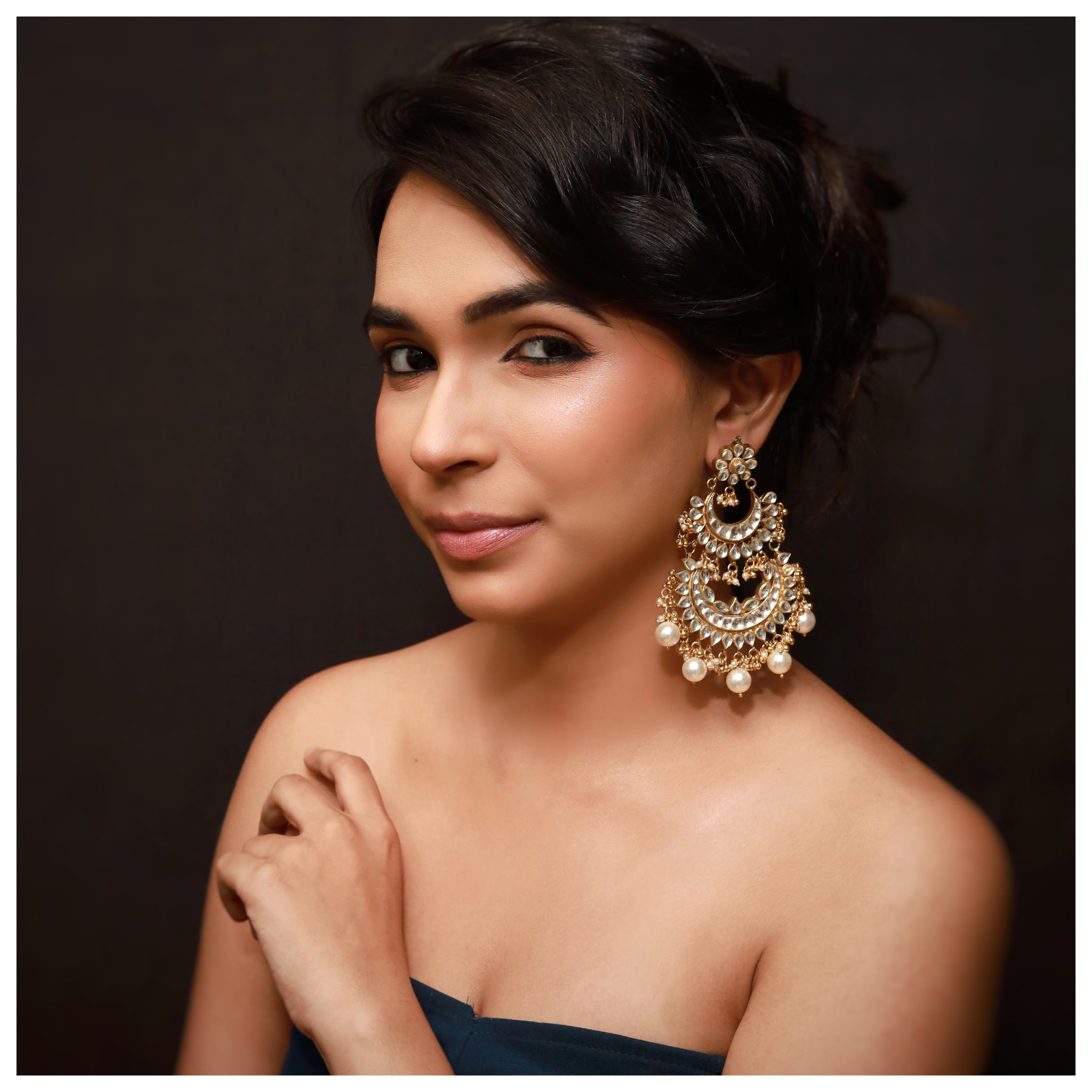 Chandbali Kundan Earring 8747-100 - Dazzles Jewellery