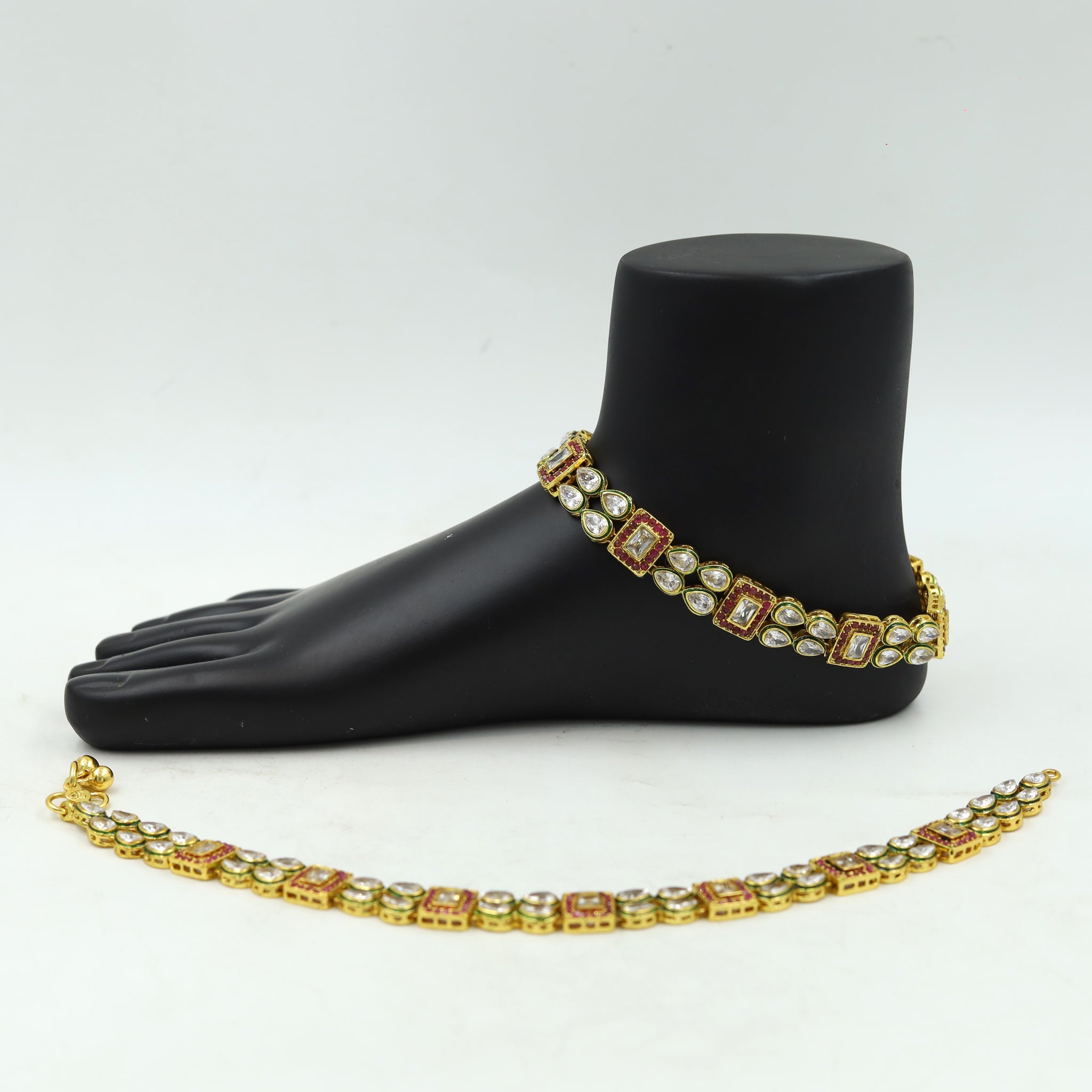 Kundan Polki Anklet 1049-21