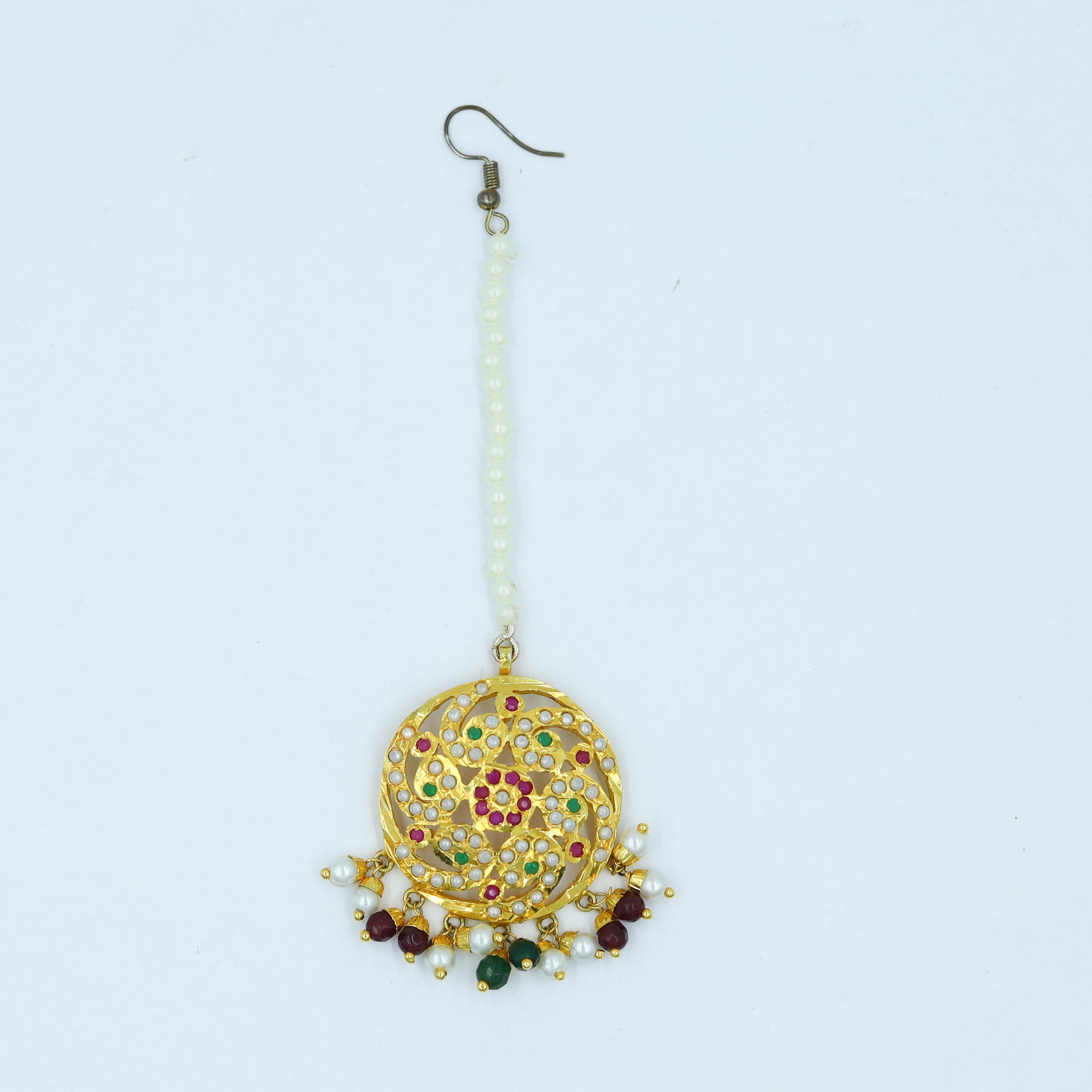 Ruby Green Maang Tikka 19155-6337