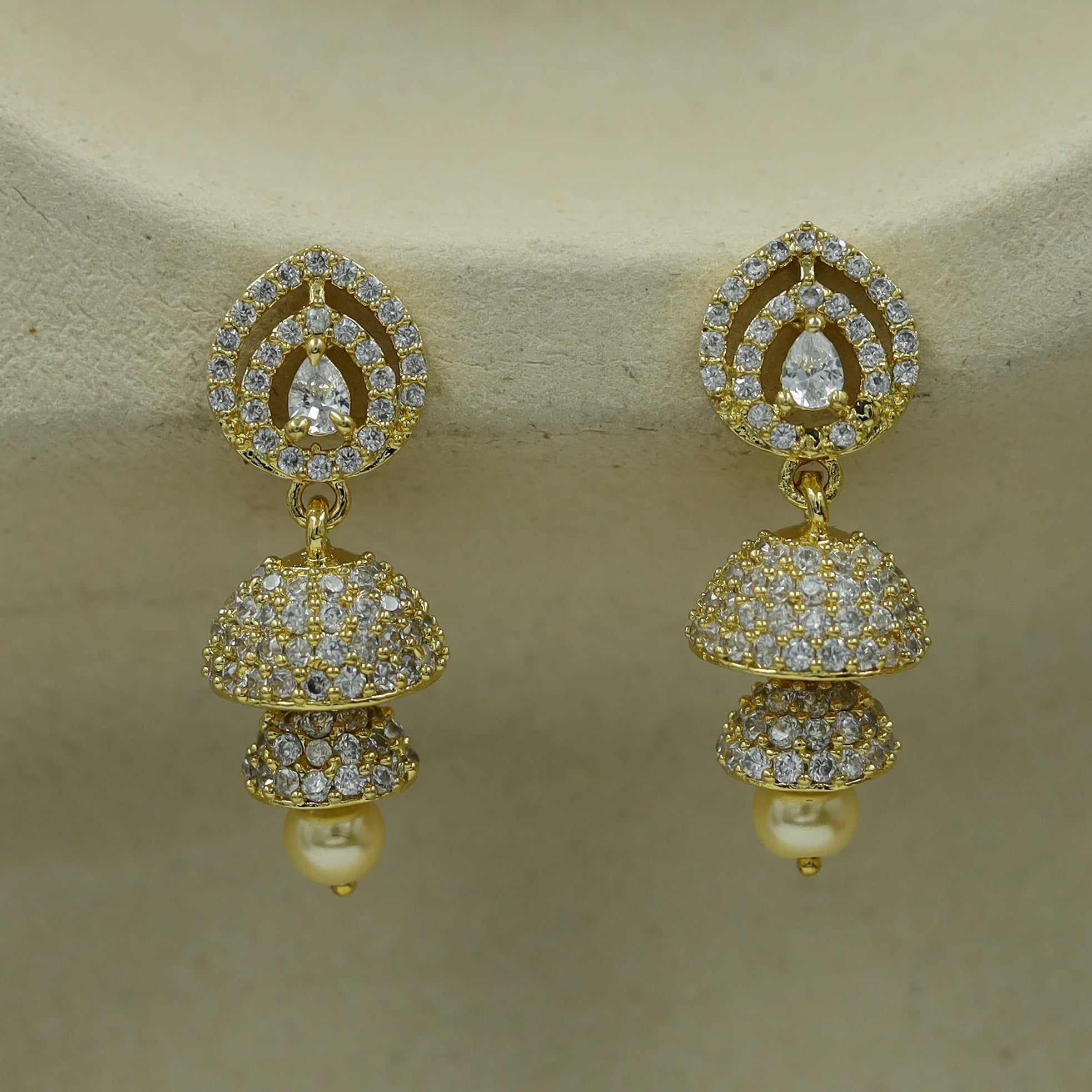 Jhumki Zircon/AD Earring 11181-33