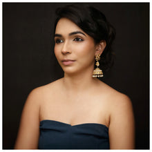 White Antique Kundan Jhumki 5653-9718 - Dazzles Jewellery