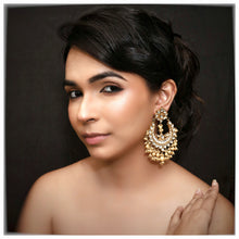 White Pachhi kundan Chandbali 5690-100 - Dazzles Jewellery