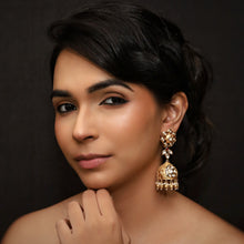 Designer Gold Polish Kundan Jhumki 8875-2953 - Dazzles Jewellery