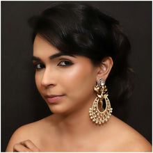 White Kundan Danglers 10608-6293 - Dazzles Jewellery