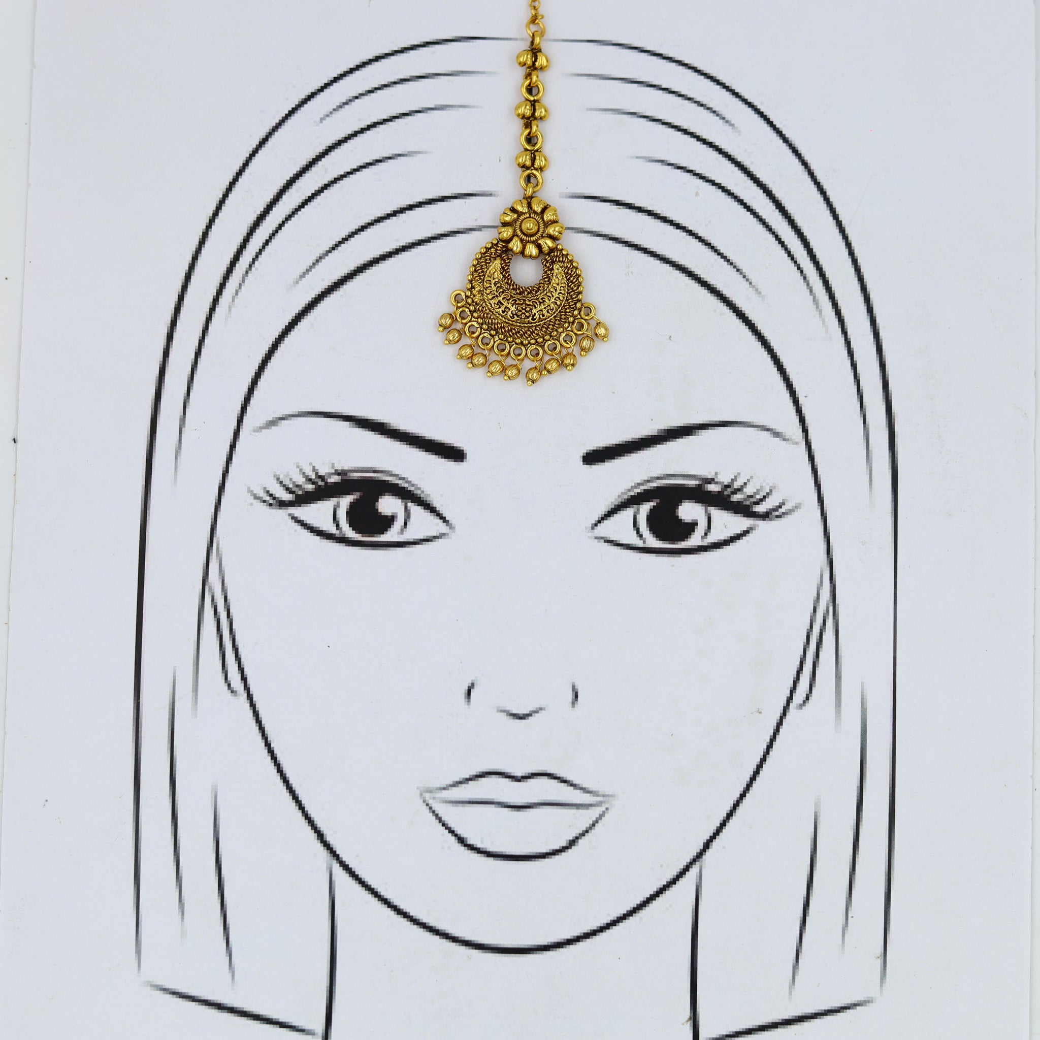 Gold Maang Tikka 1959-6024