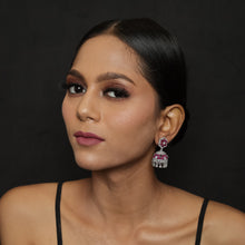 Silver Polish Zircon/AD Earring 6690-69 - Dazzles Jewellery