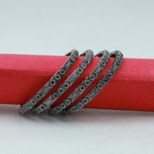 Silver Oxidized Bangles/Kada 12044-28