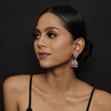 Rose Gold Zircon/AD Earring 18399-5581 - Dazzles Jewellery