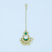 Kundan Green Maang Tikka 10539-6183