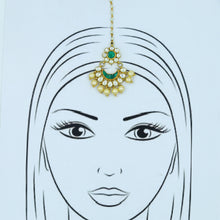 Kundan Green Maang Tikka 10539-6183