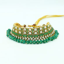 Green Polki Necklace Set 19298-6480
