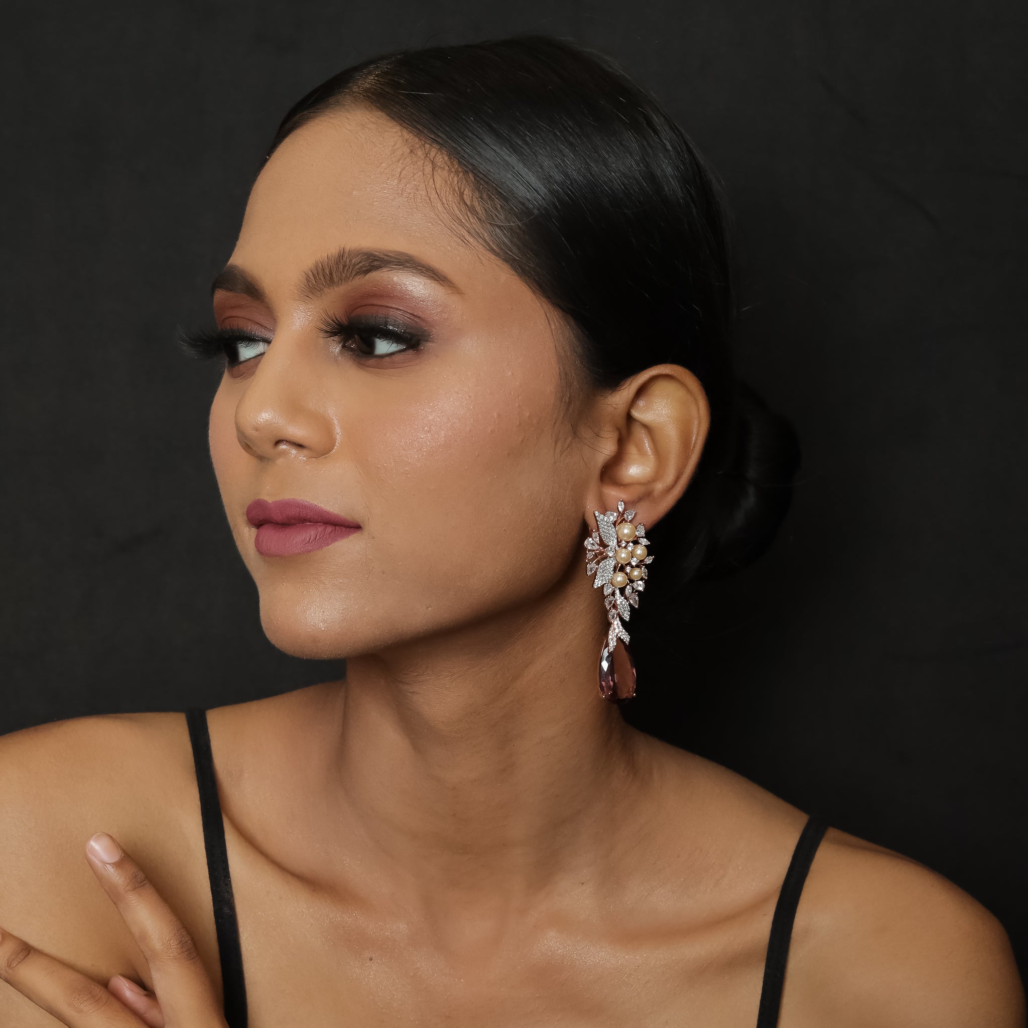 Silver Polish Zircon/AD Earring 6693-69 - Dazzles Jewellery