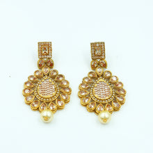 Gold Polki Necklace Set 11589-7701