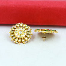 White Kundan Big Round Tops/Studs 6402-1225