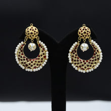 Red Jadau Earring