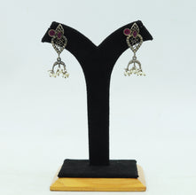 Ruby Oxidized Round Necklace Set 14654-1775