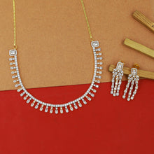 Round Neck Zircon/AD Necklace Set 15325-69