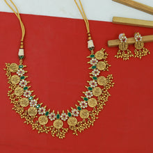 Ruby Green Temple Necklace Set 16984-4132