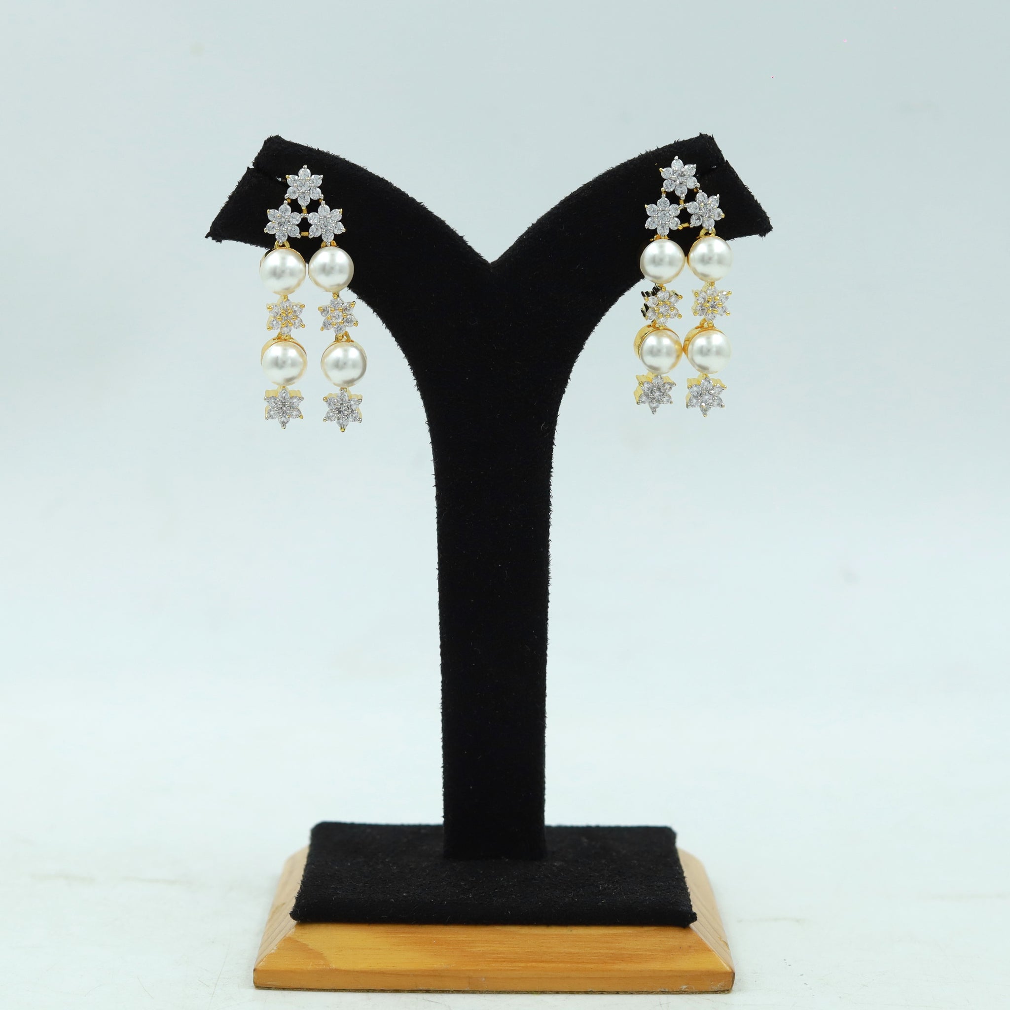 Round Neck Zircon/AD Necklace Set 16954-31