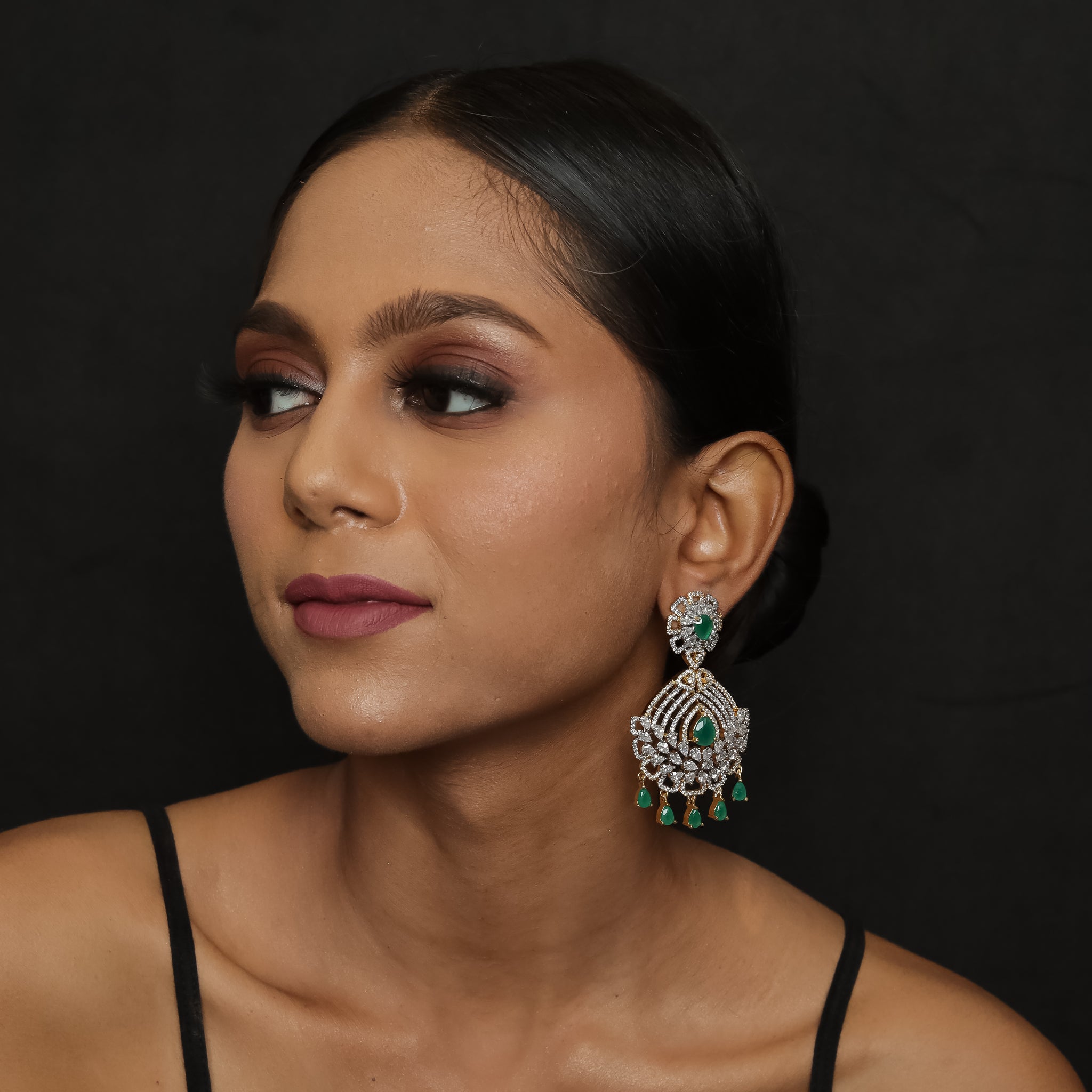 Gold plated Zircon/AD Earring 9303-4037 - Dazzles Jewellery