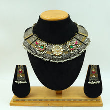 Round Neck Oxidized Necklace Set 4724-59