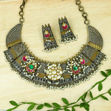 Round Neck Oxidized Necklace Set 4724-59