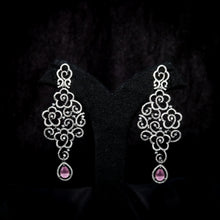 Pink Zircon/AD Earring 13229-0083 - Dazzles Jewellery
