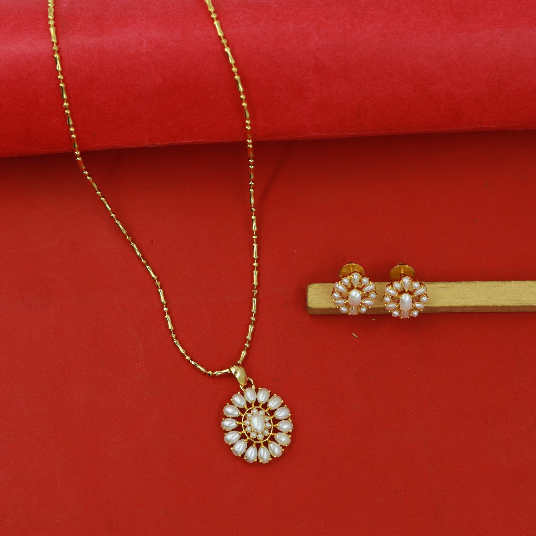 Light Jadau Pendant Set 16975-48