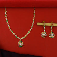 Round Neck Jadau Necklace Set 16996-48