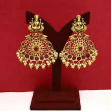 Elegant Ruby Temple Earring