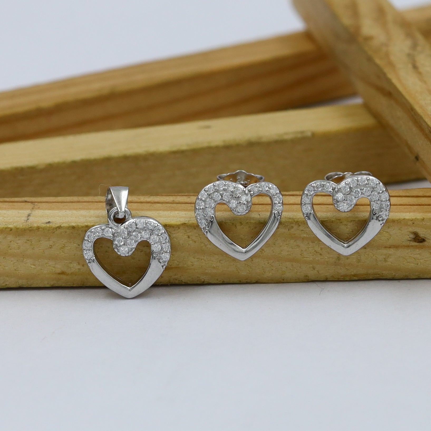 Pure 925 Hallmarked Silver Pendant Set 14412-22