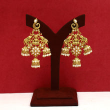 Antique  Gold Polish Temple Jhumki 12884-9471