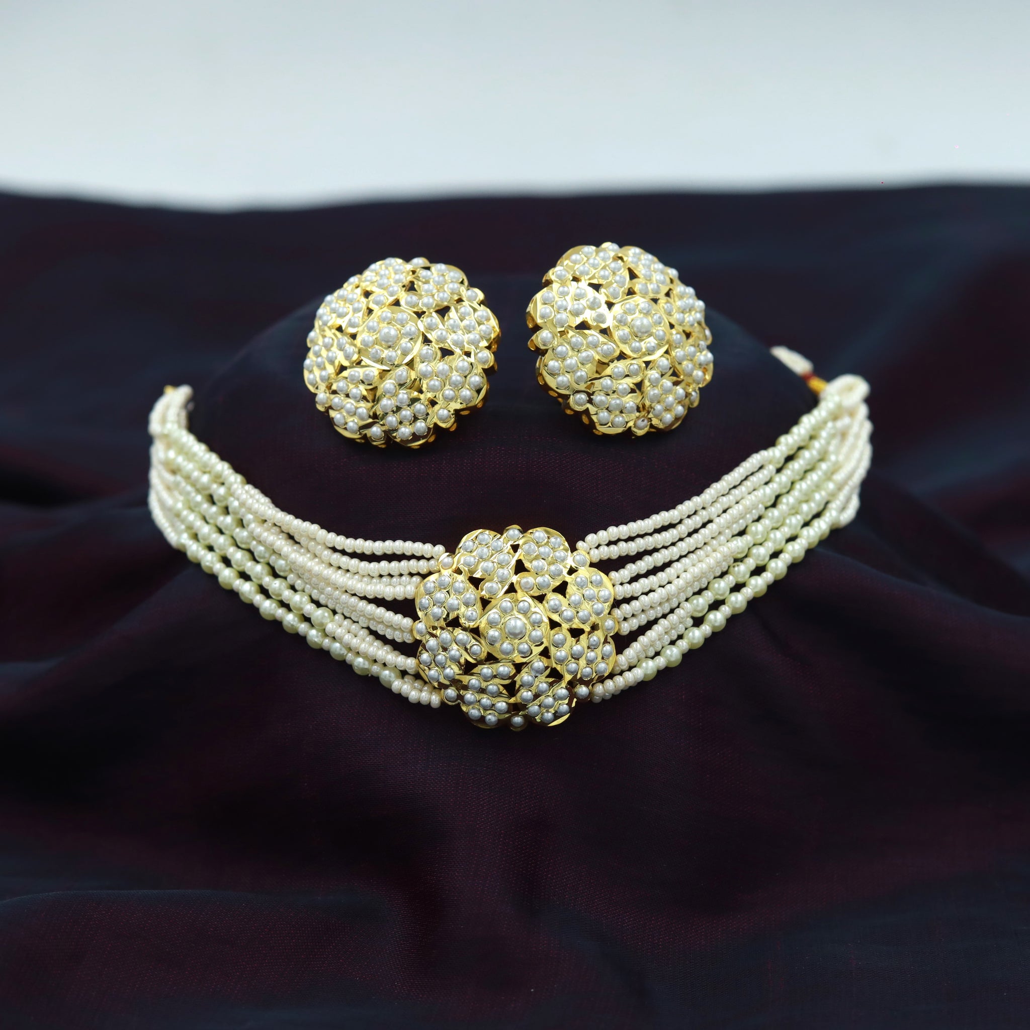 Choker Jadau Necklace Set 17006-48