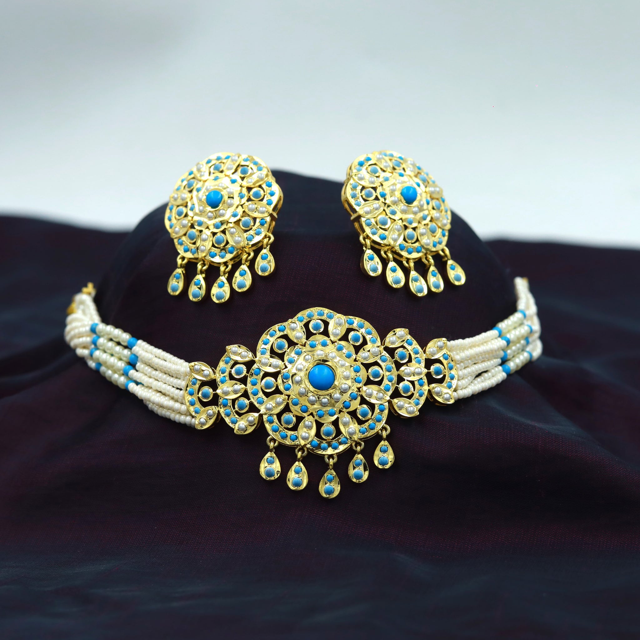 Choker Jadau Necklace Set 17013-48