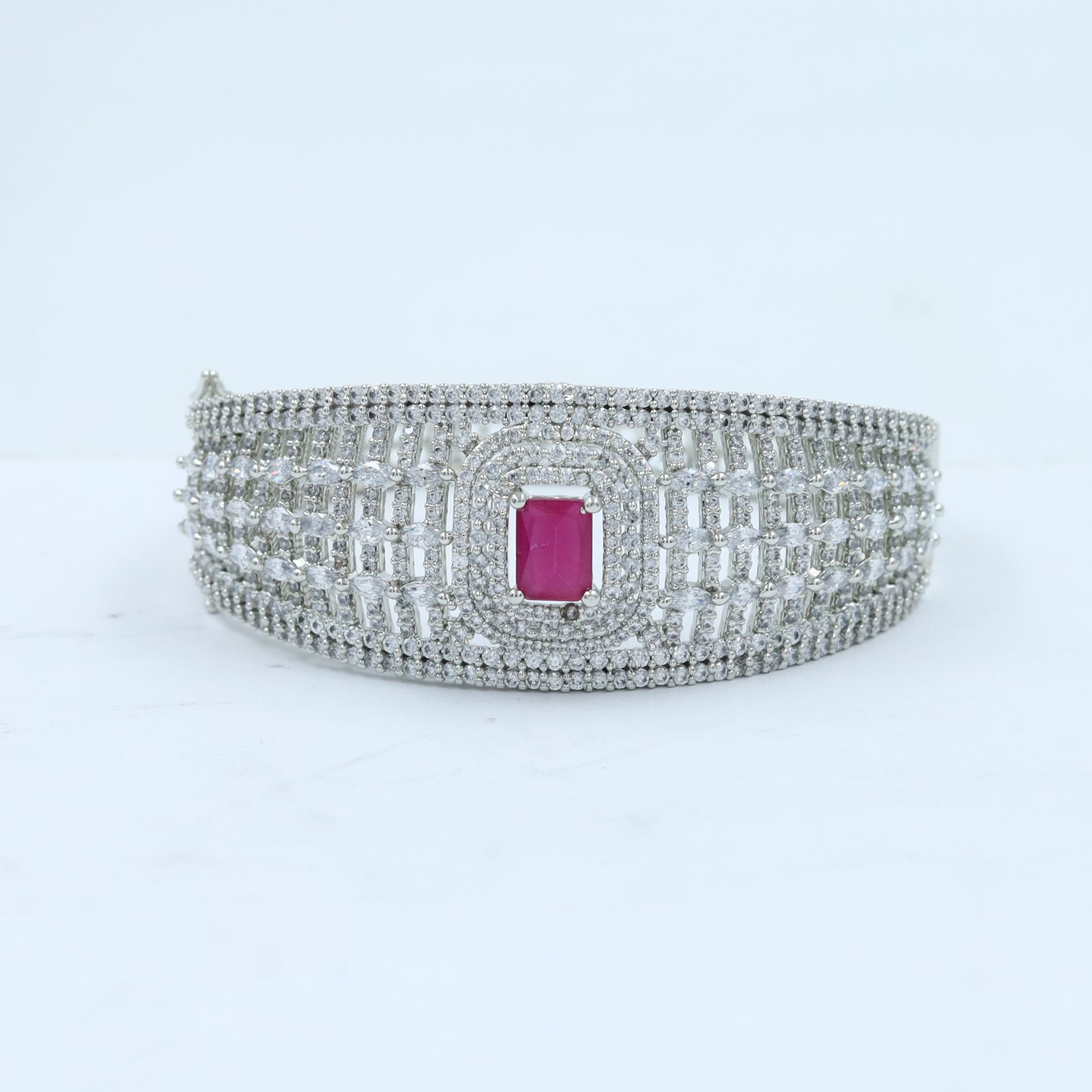 Silver Plated Zircon/AD Bracelet 4081-69