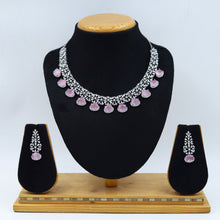 Round Neck Zircon/AD Necklace Set 11909-69