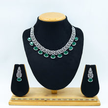 Round Neck Zircon/AD Necklace Set 11909-69