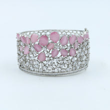 Silver Plated Zircon/ AD Pink Bracelet 12453-8895