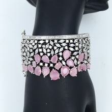 Silver Plated Zircon/ AD Pink Bracelet 12453-8895