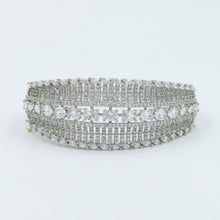 Stylish Zircon/AD Silver Plated Bracelet 16576-3723