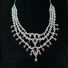 Round Neck Zircon/AD Necklace Set 12945-31